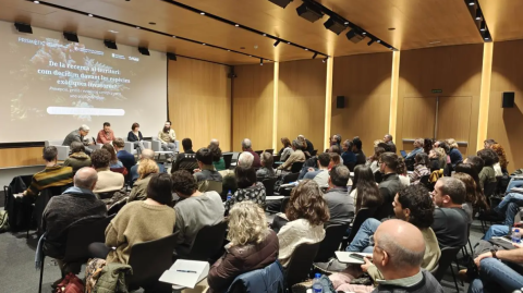 La taula rodona de la jornada del Prismàtic sobre espècies exòtiques invasores ha ofert molt debat. Autor: Gerard Gaya